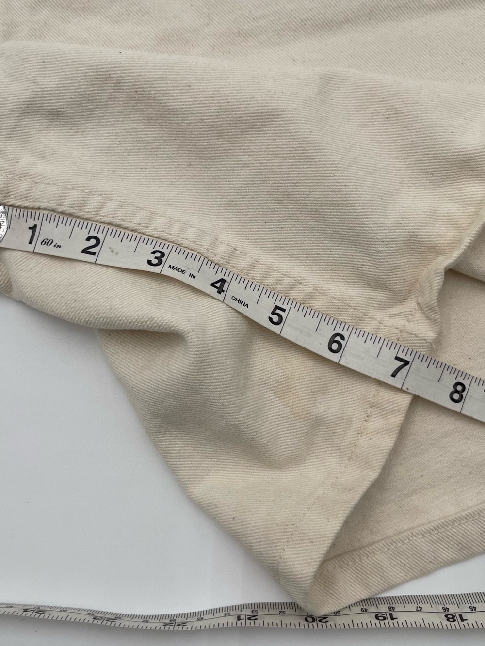 VTG Levi's 951 Jean Shorts Jorts Women’s 14 Beige Denim Orange Tab 90s USA Made - Picture 8 of 11